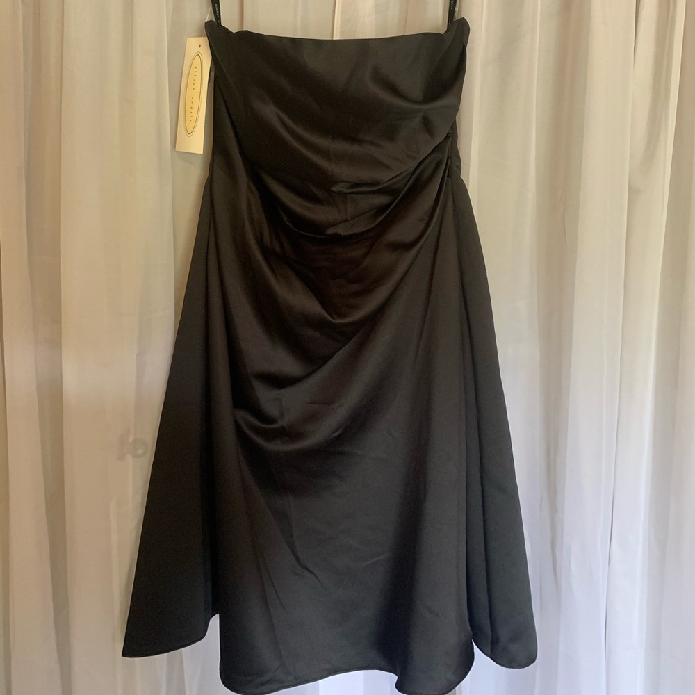 Black convertible strapless bridesmaids dress